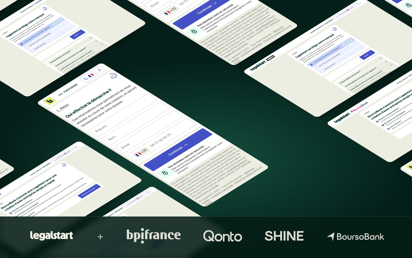 Legalstart partner integration flows with bpifrance, Qonto, Shine and BoursoBank