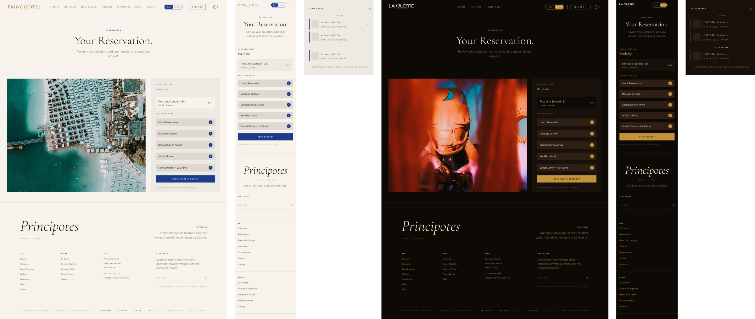 Principotes reservation UX