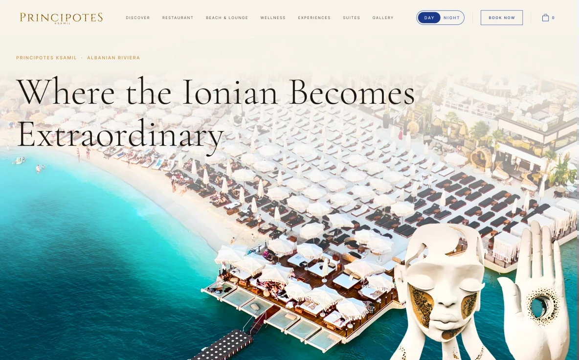 Principotes Ksamil homepage, day design