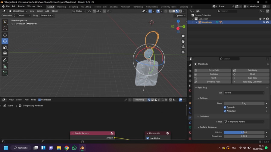 AeroVision 3D scene in Blender